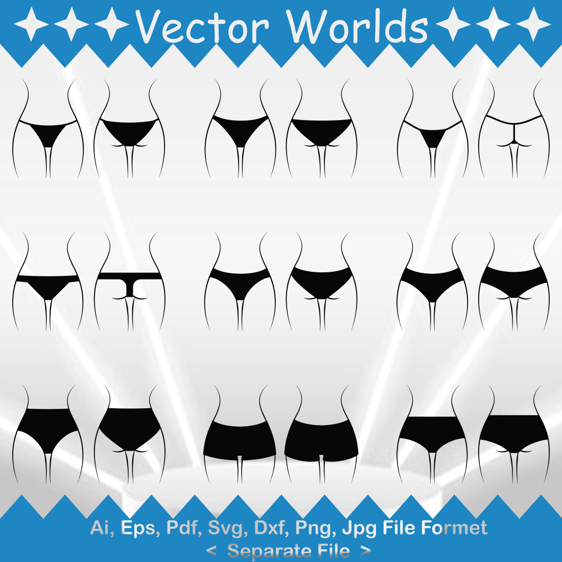 Female pantie SVG Vector Design preview image.