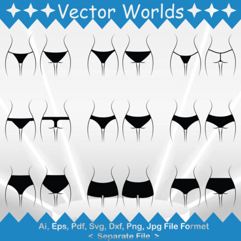 Female pantie SVG Vector Design cover image.