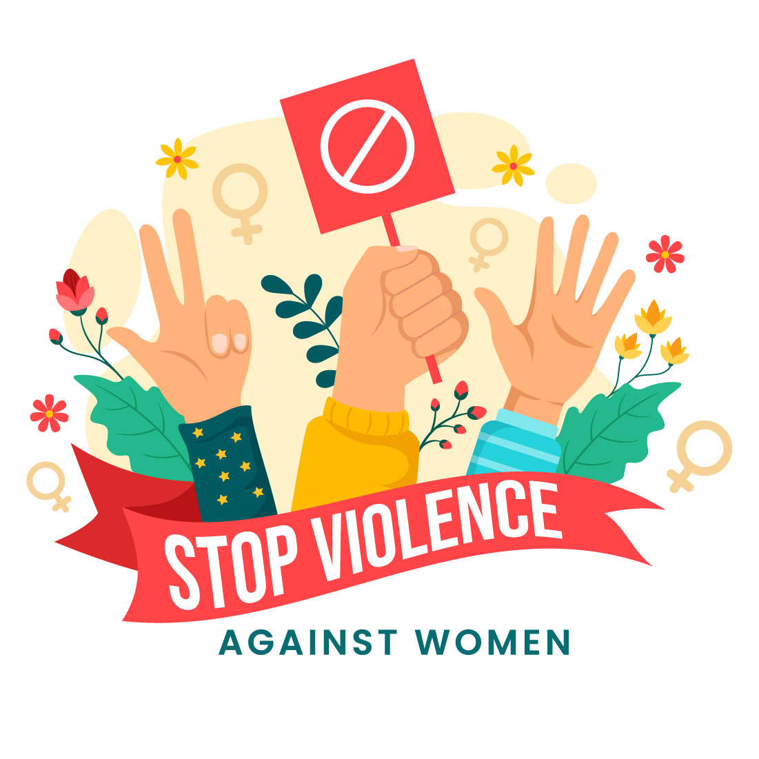 12 International Day for the Elimination of Violence Against Women Illustration preview image.