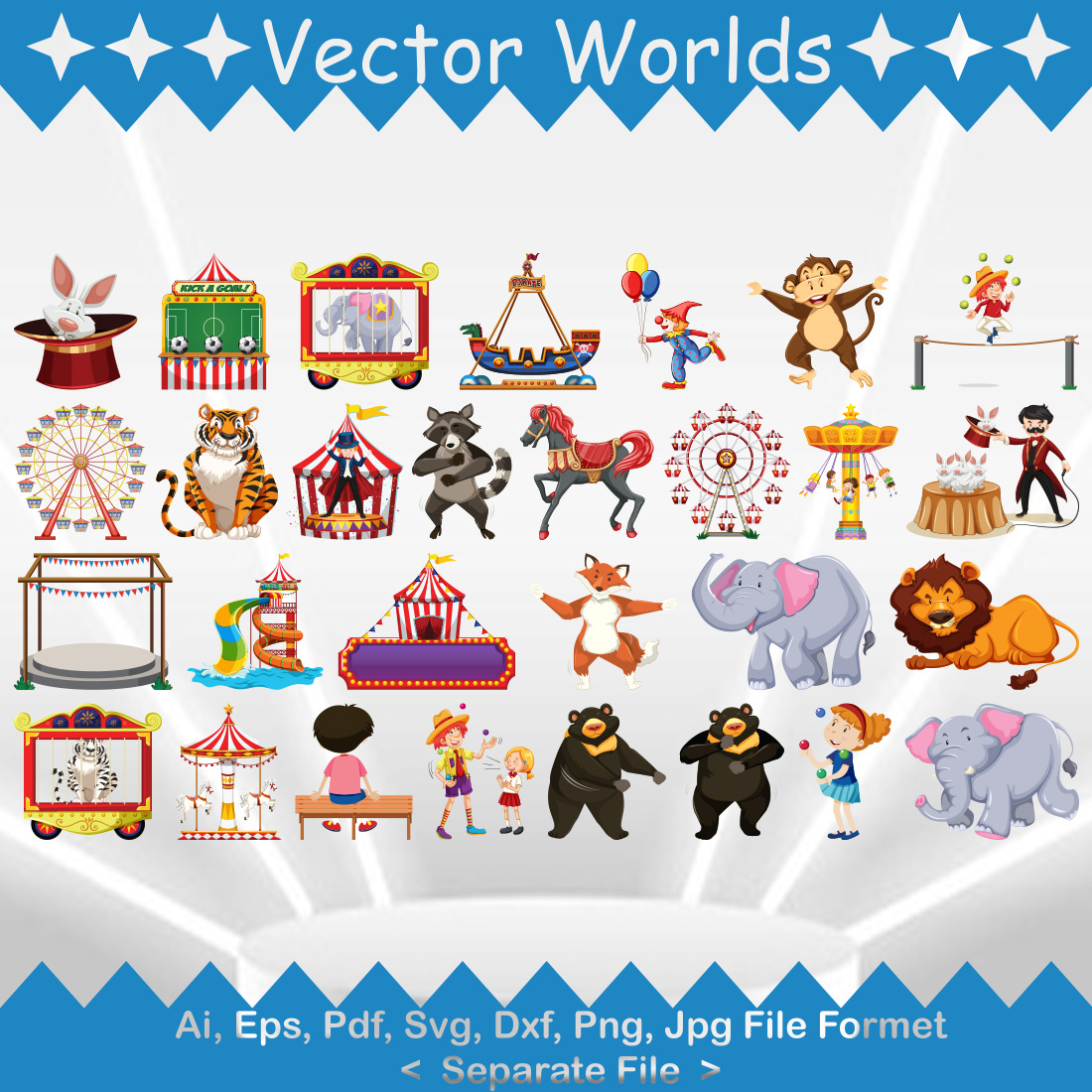 Amusement Park SVG Vector Design preview image.