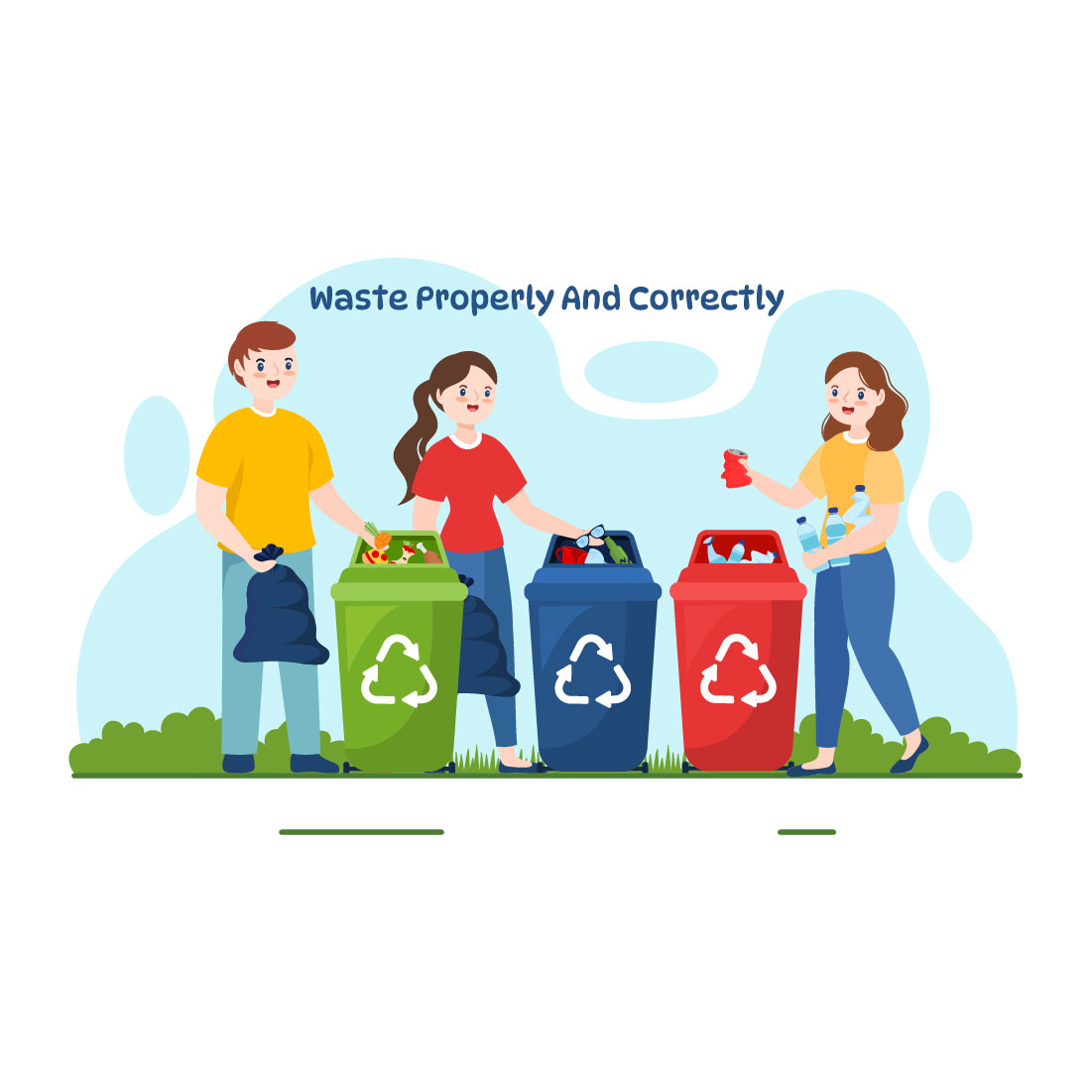 12 Waste Properly And Correctly Illustration cover image.