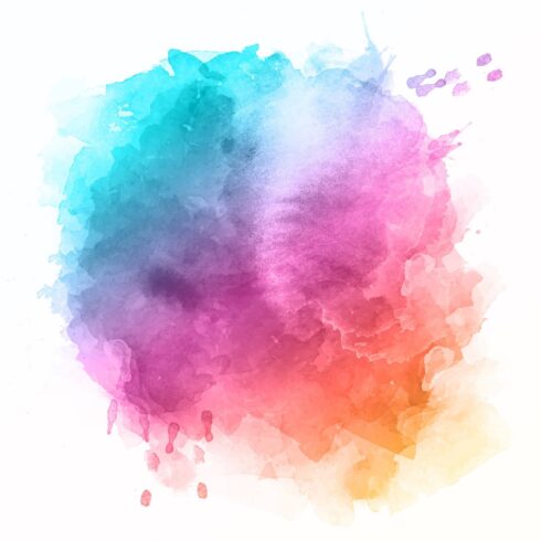 Watercolor splatter stain colorful set eight cover image.