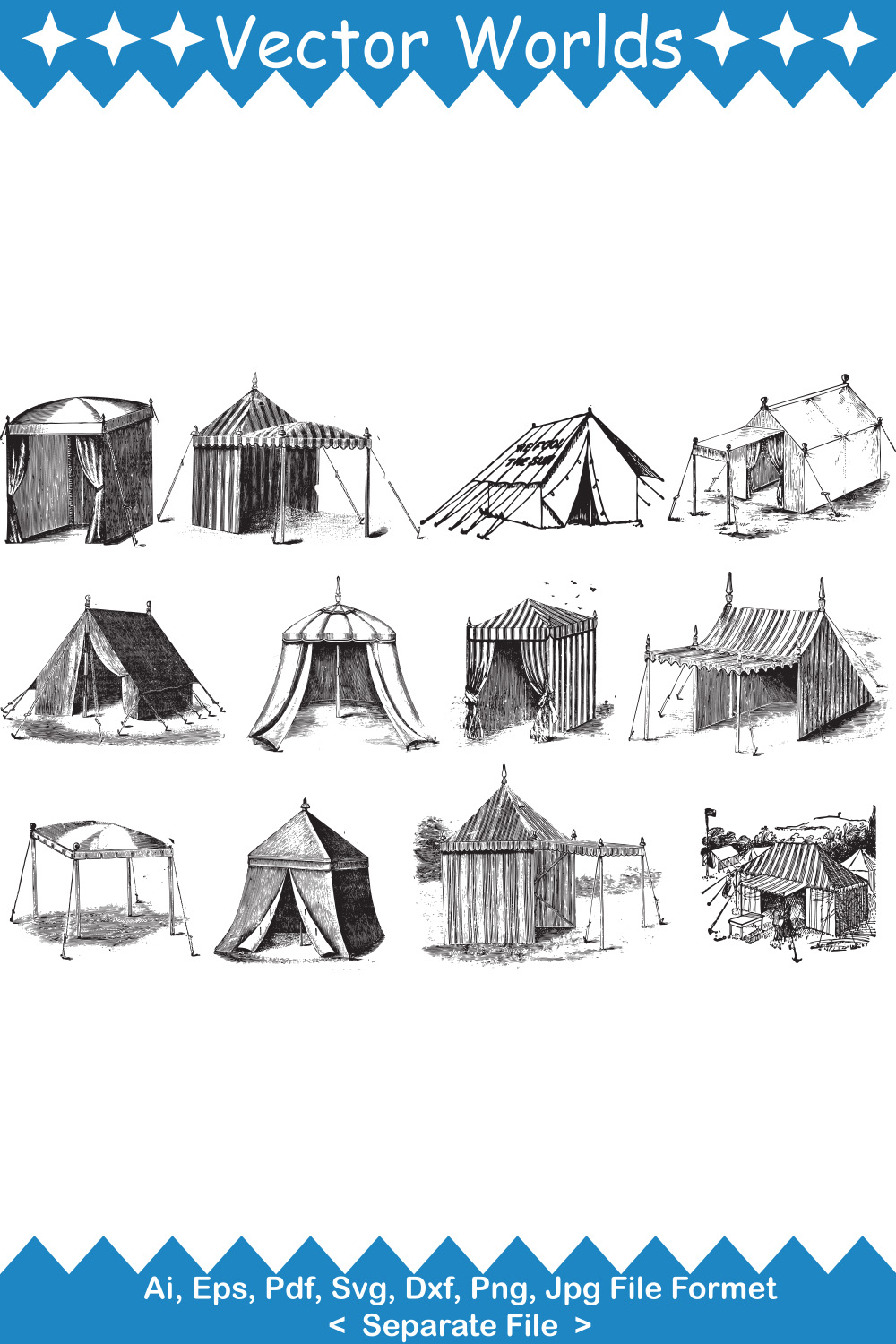 Camping SVG Vector Design pinterest preview image.