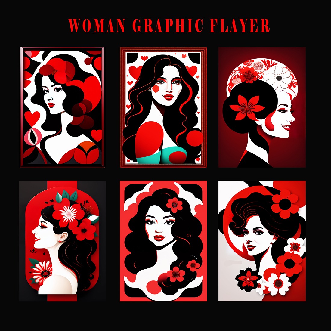 Woman - Graphic Flayer, woman day flayer, woman beauty graphic, woman graphic cover image.