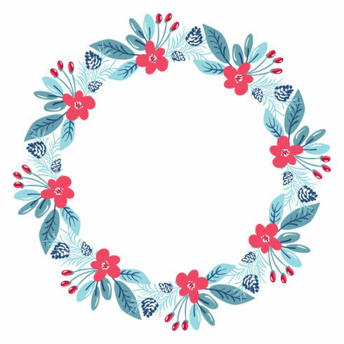 Christmas wreaths in Vector cover image.