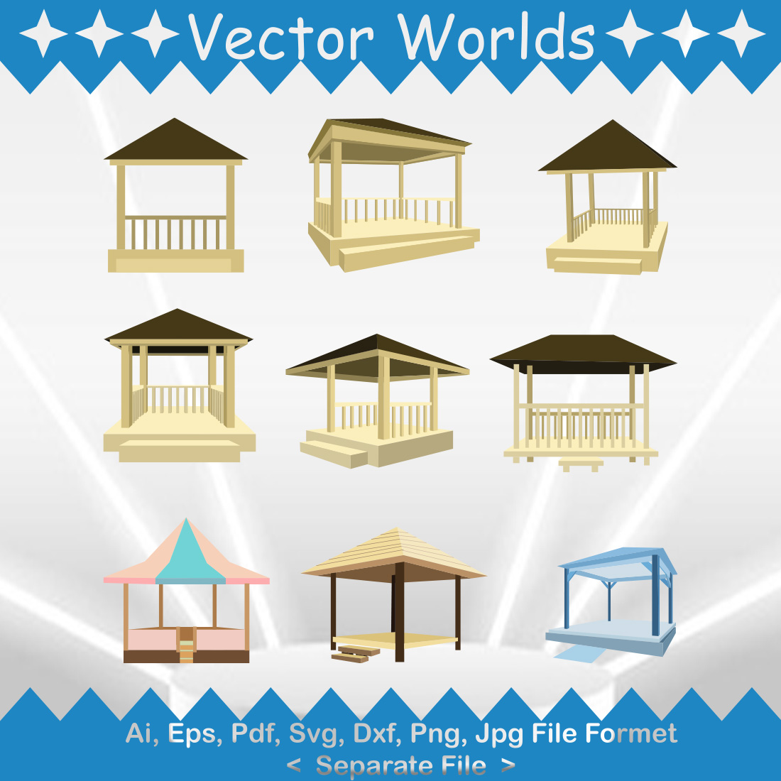 Gazebo SVG Vector Design preview image.