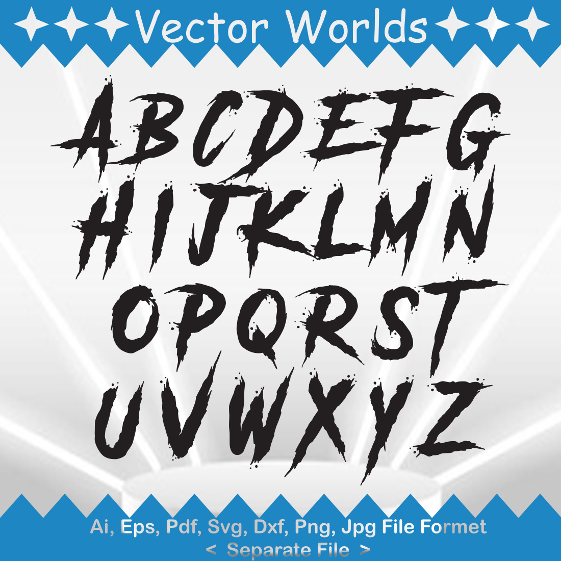 Horror Font Alphabet SVG Vector Design preview image.