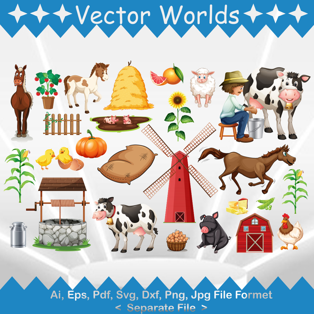 Farm SVG Vector Design preview image.