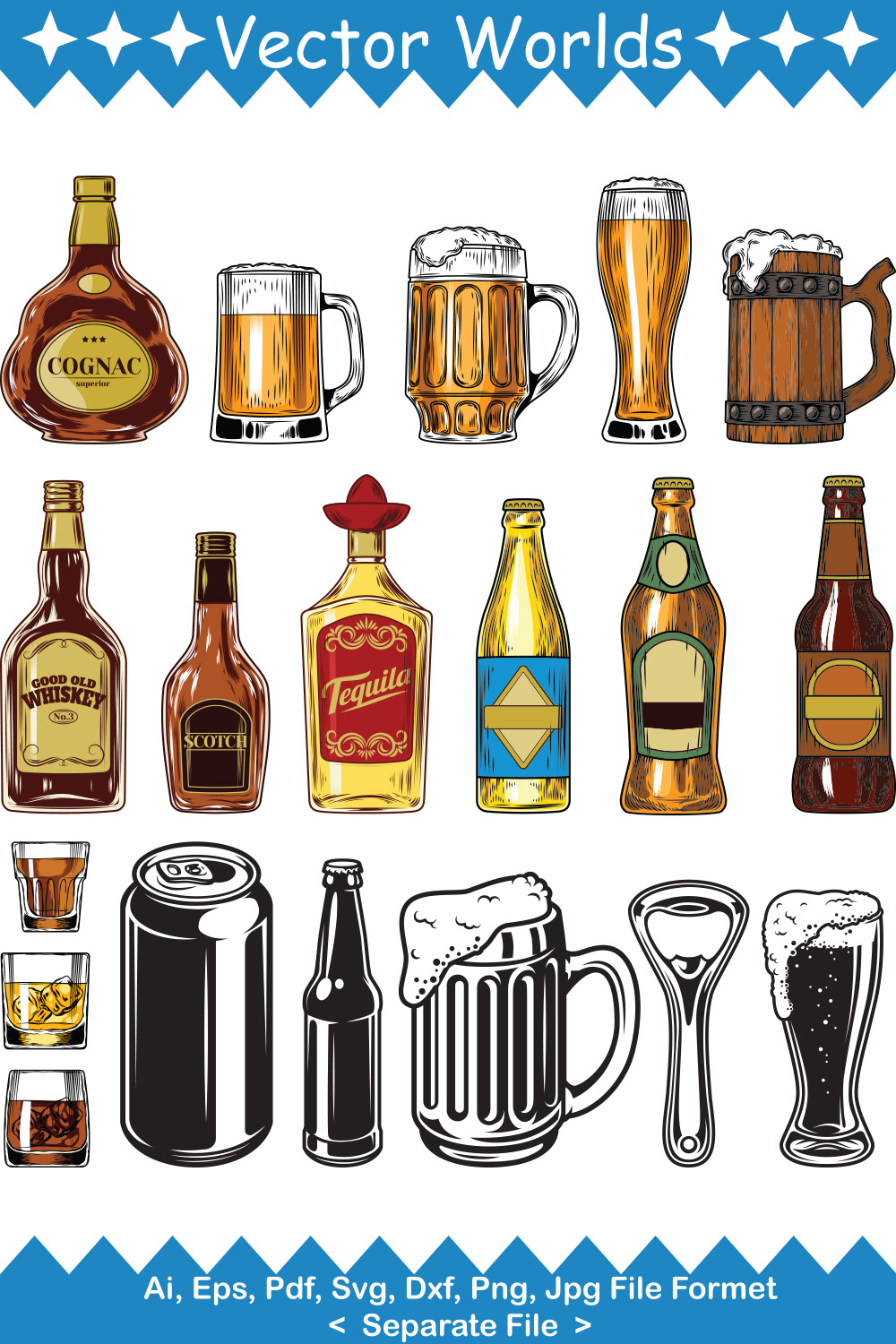 Beer Drink SVG Vector Design pinterest preview image.