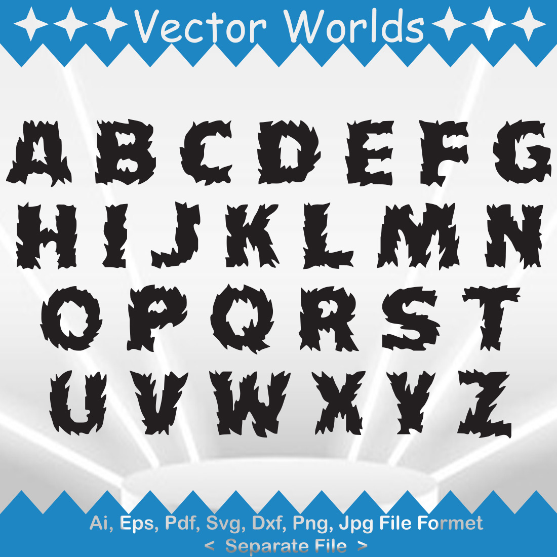 Fire Font Alphabet SVG Vector Design cover image.