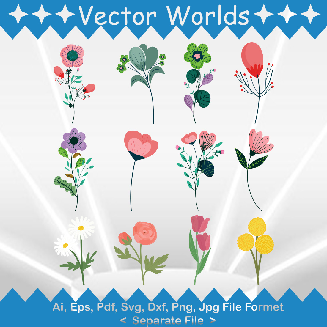 Flower SVG Vector Design preview image.