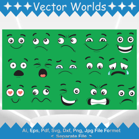 Cartoon Face SVG Vector Design cover image.