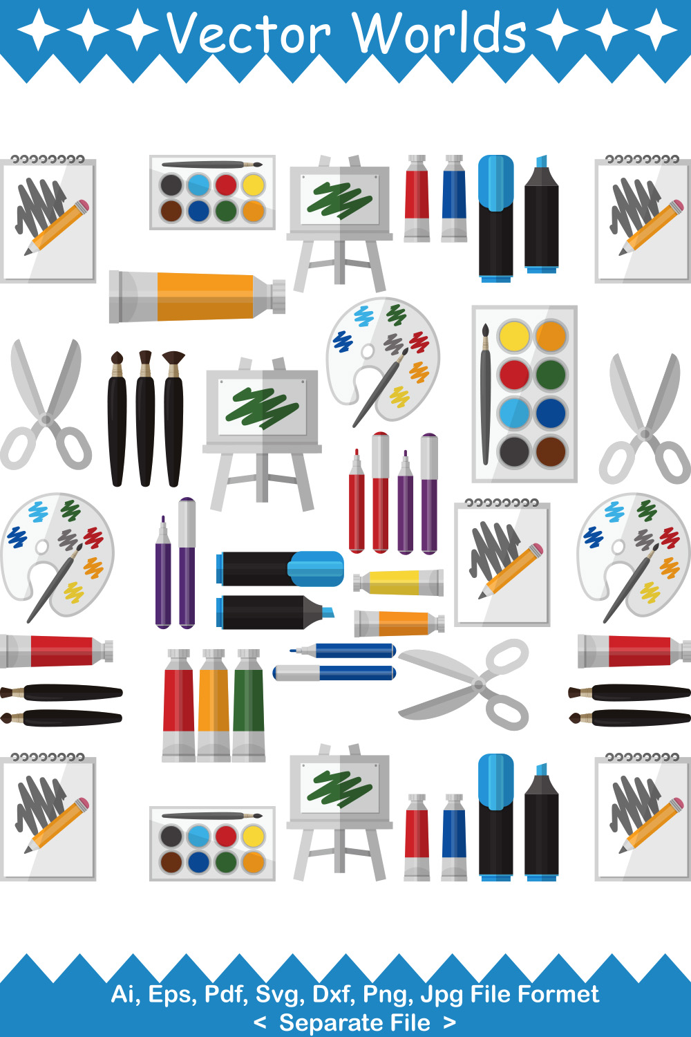 Artistic Tool SVG Vector Design pinterest preview image.