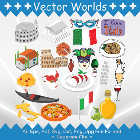 Italy Country Symbol SVG Vector Design cover image.