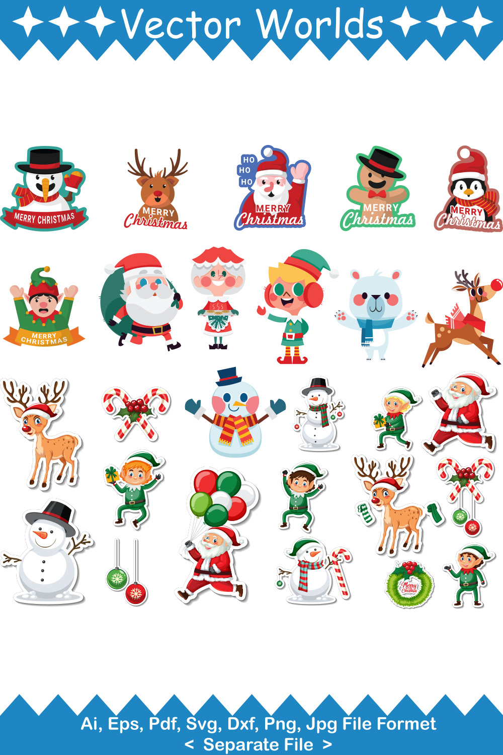 Christmas SVG Vector Design pinterest preview image.