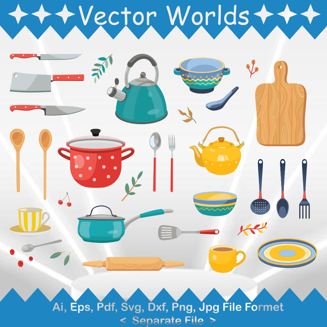 Kitchen SVG Vector Design preview image.