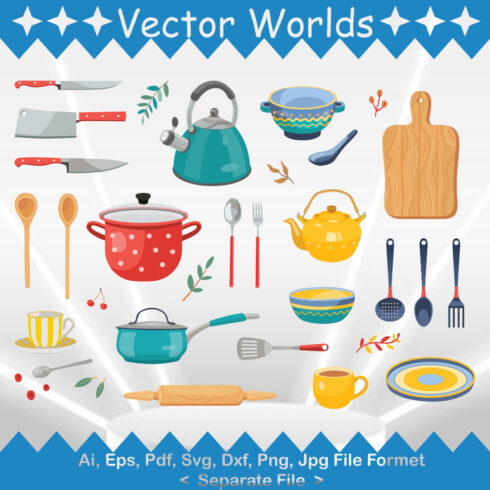 Kitchen SVG Vector Design cover image.