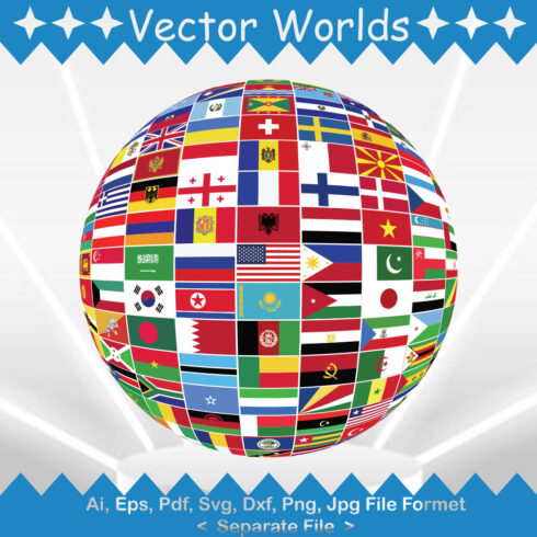 Flags Globe SVG Vector Design cover image.