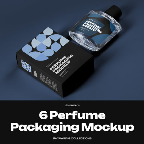 6 Perfume Packaging Mockups Box and Bottle cover image.