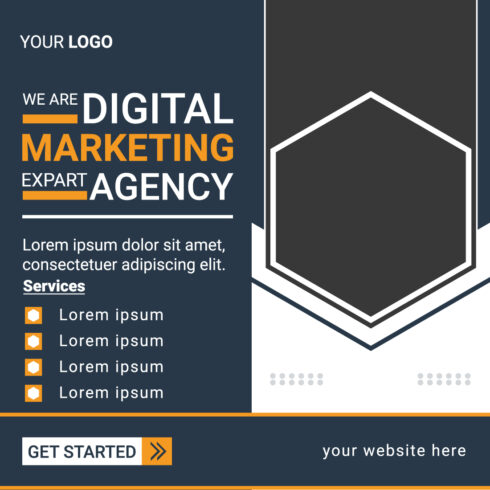Digital business marketing banner for social media post template cover image.