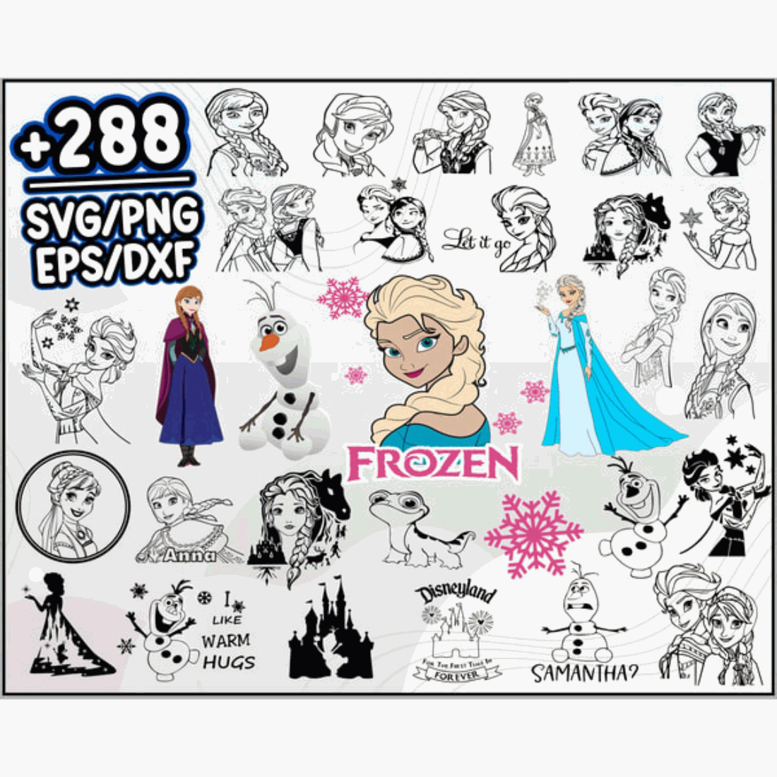 Frozen SVG, Frozen PNG, Frozen Logo, Frozen Clipart, Elsa PNG, Elsa Clipart, Olaf Clipart, Frozen Symbol, Elsa SV preview image.