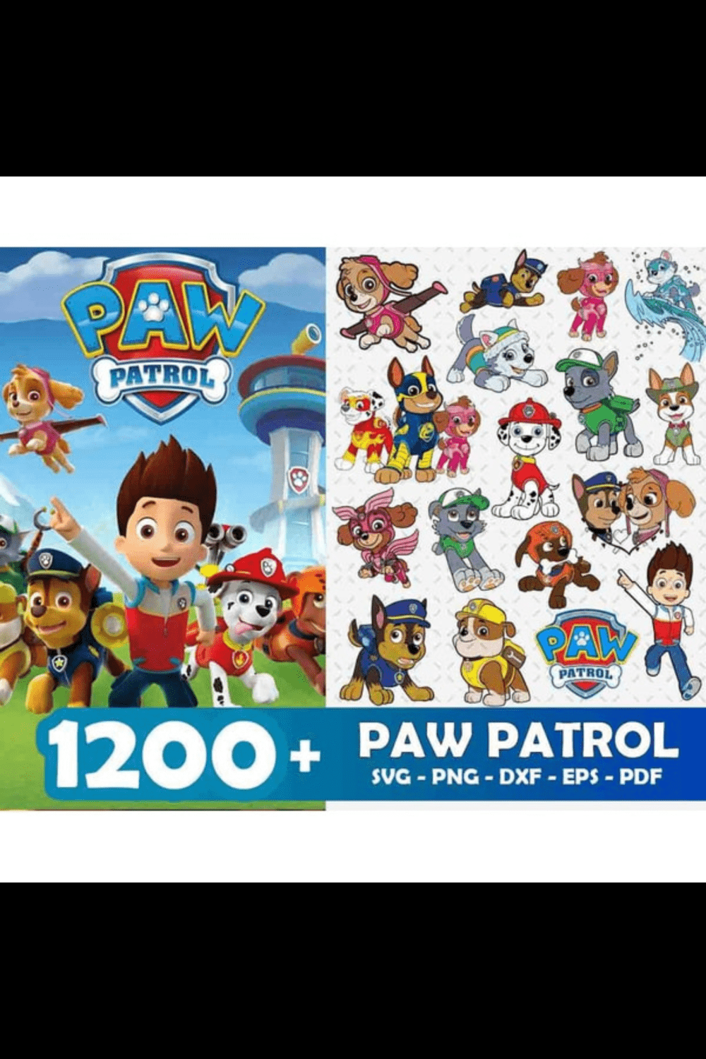 Paw Patrol SVG, Paw Patrol PNG, Paw Patrol Logo, Paw Patrol Clipart,Paw Patrol Emblems, Paw Patrol Cricut pinterest preview image.