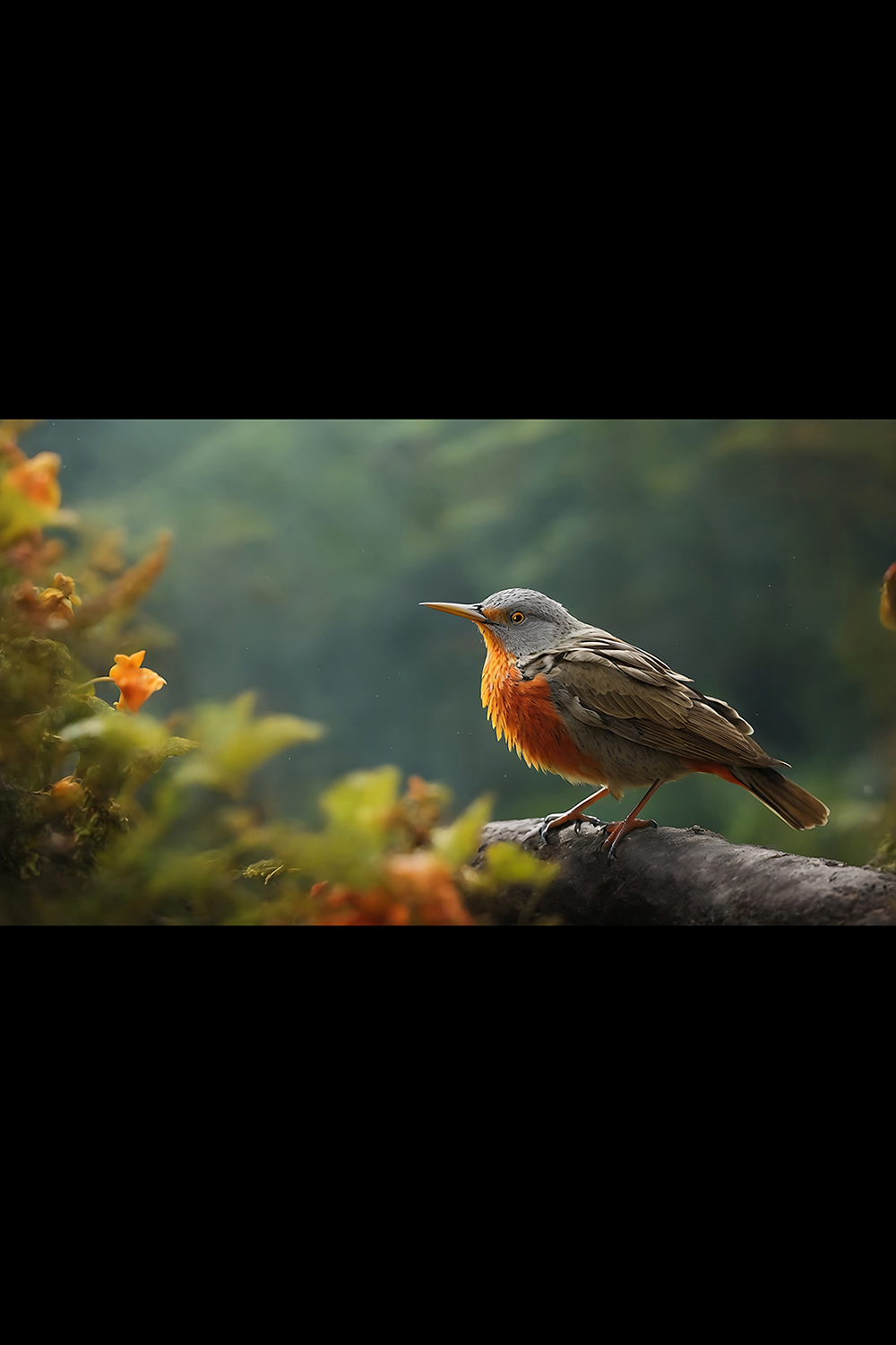 View of beautiful wild bird in rainforest ai generated pinterest preview image.