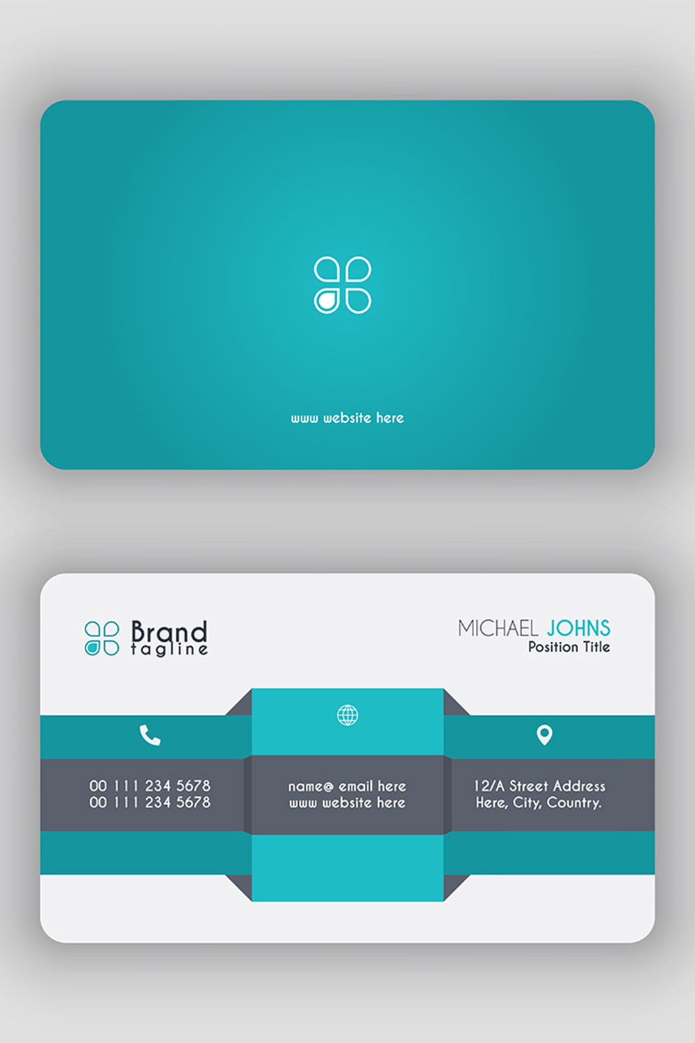 Professional Corporate Business Card Design Template pinterest preview image.