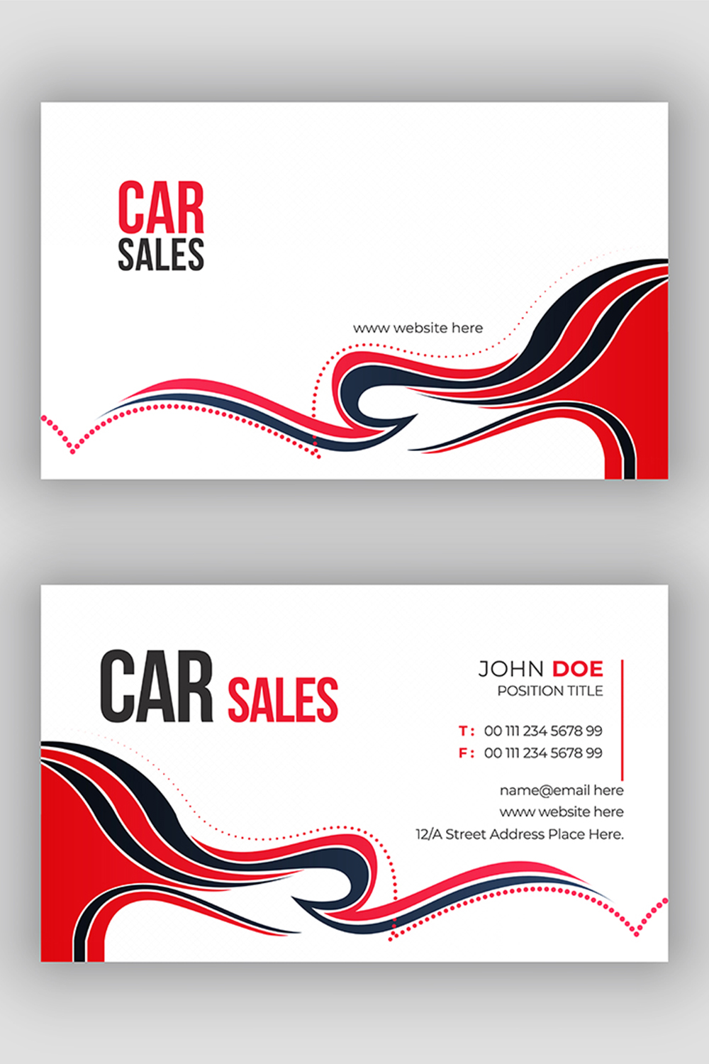 Car Dealer Professional Automotive Business Card Design Template pinterest preview image.