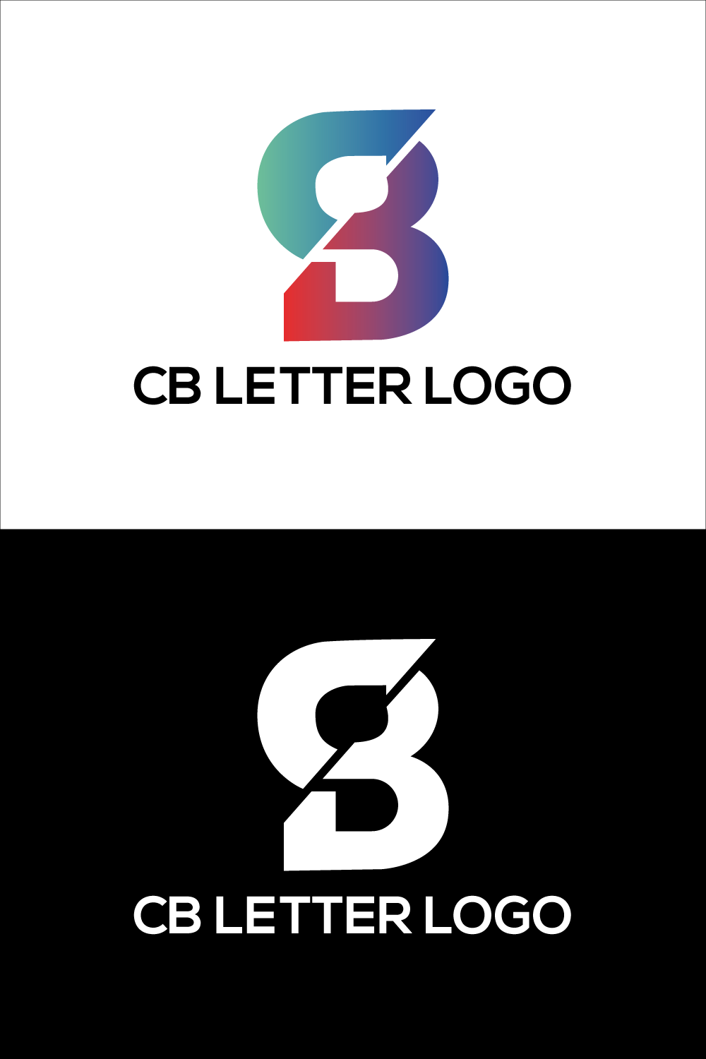 Initial CB Letter Logo Design pinterest preview image.