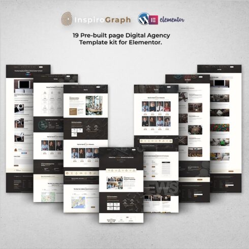 InspiroGraph - Premium Digital, Creative, Marketing, Multipurpose, Business Elementor Pro Template Kit cover image.