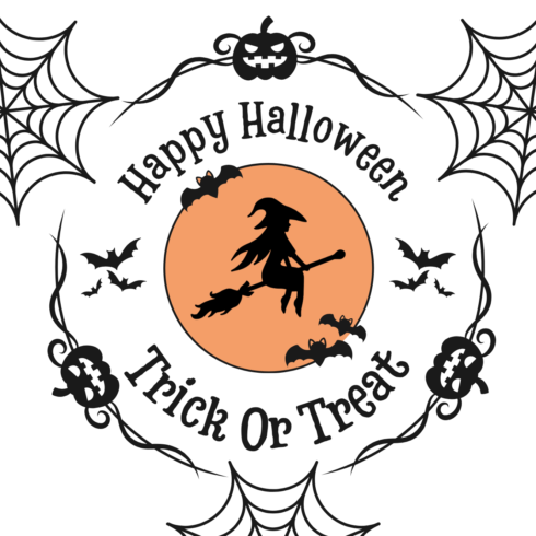 Simple Happy Halloween Circle Sticker cover image.