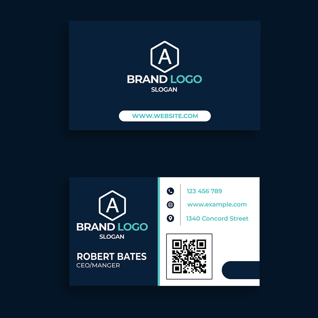 Bundle of 10 minimal and professional business cards - only for $30 preview image.