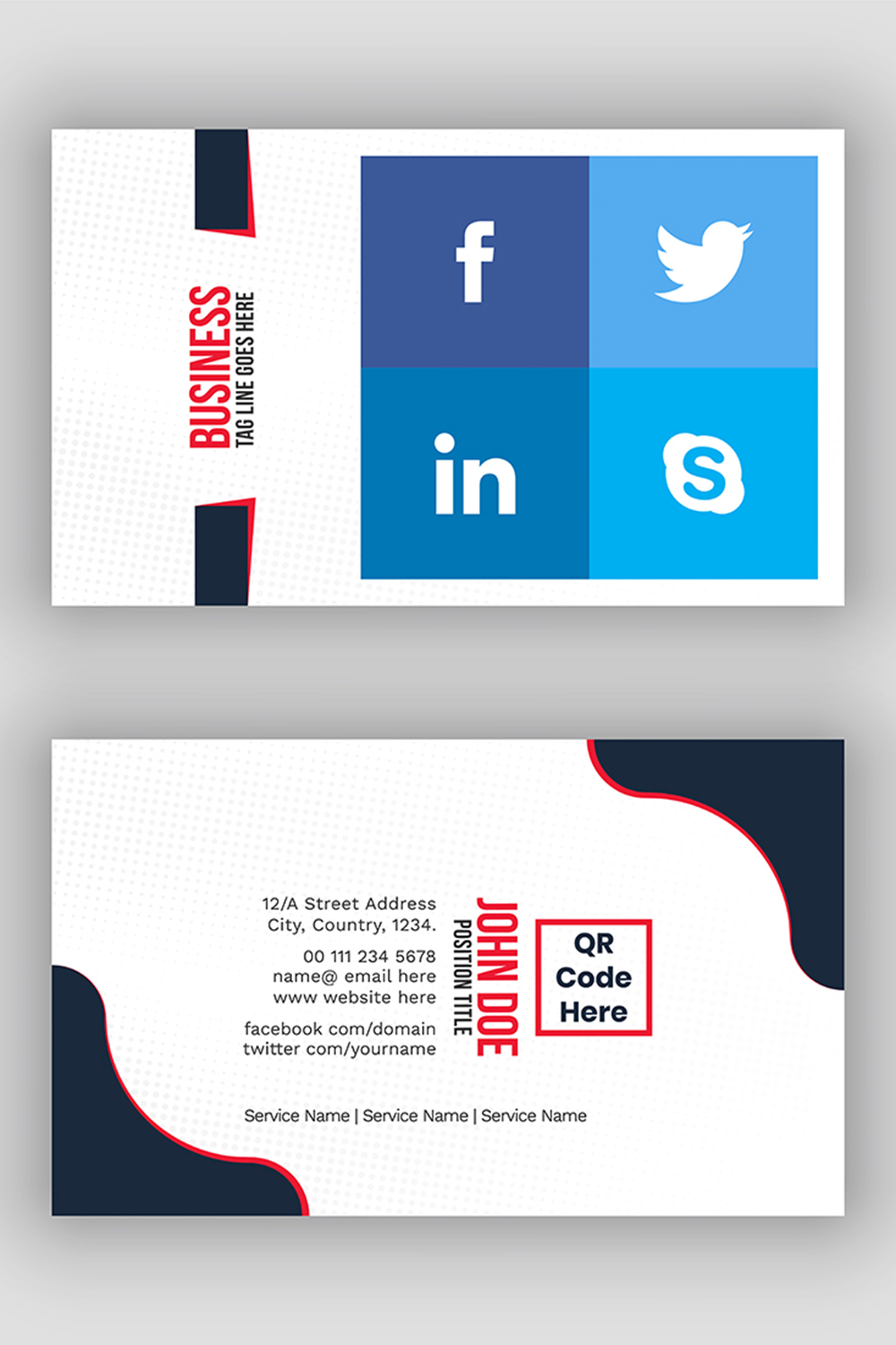 Digital Marketing Service Business Card Design Template pinterest preview image.