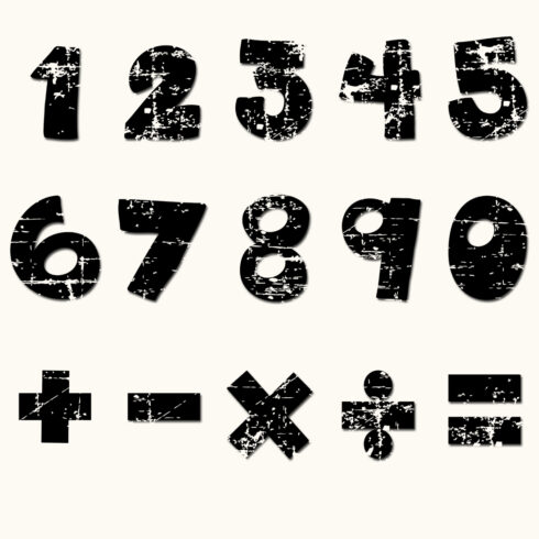 Black Math Number Old Vintage Set cover image.