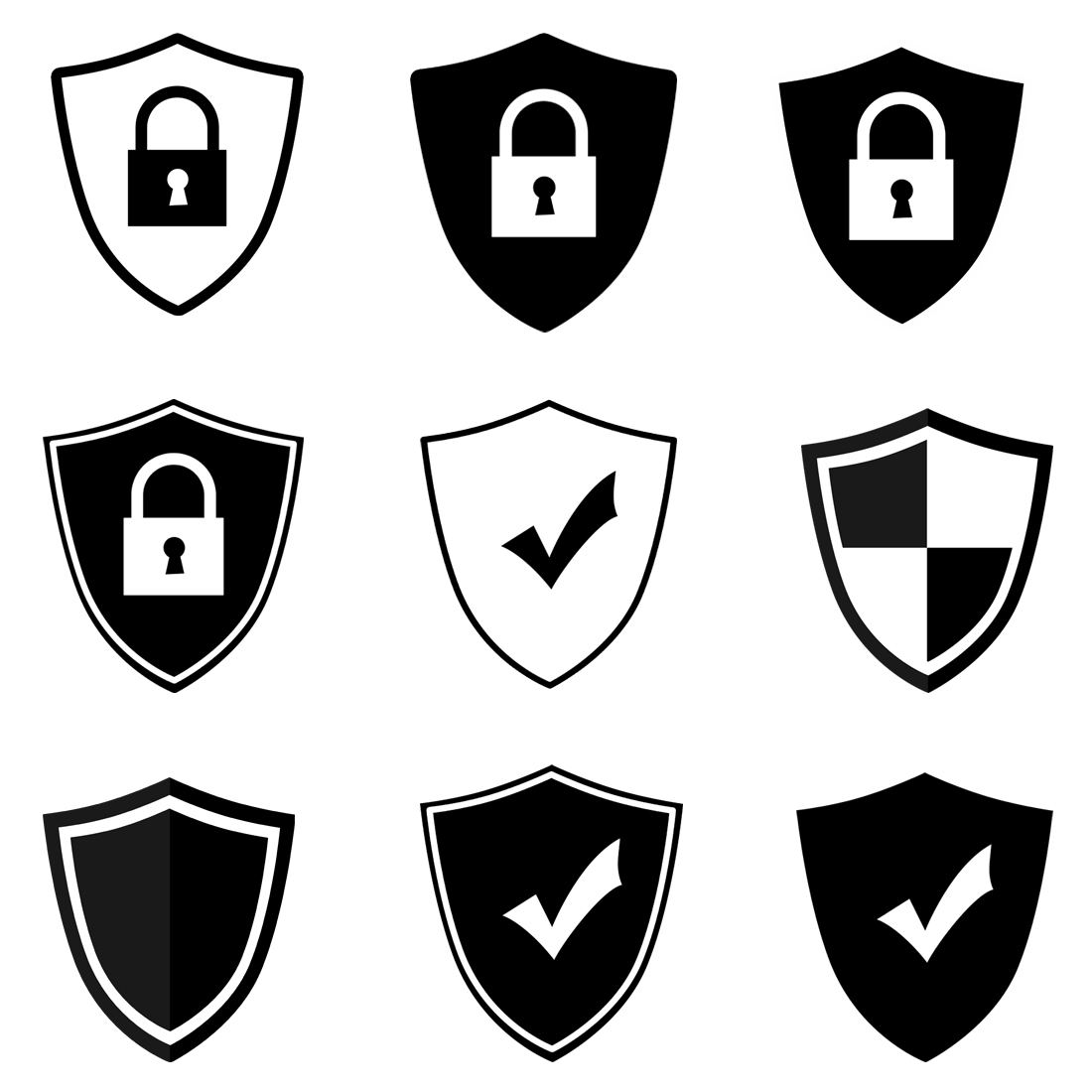 security shield icons set - MasterBundles