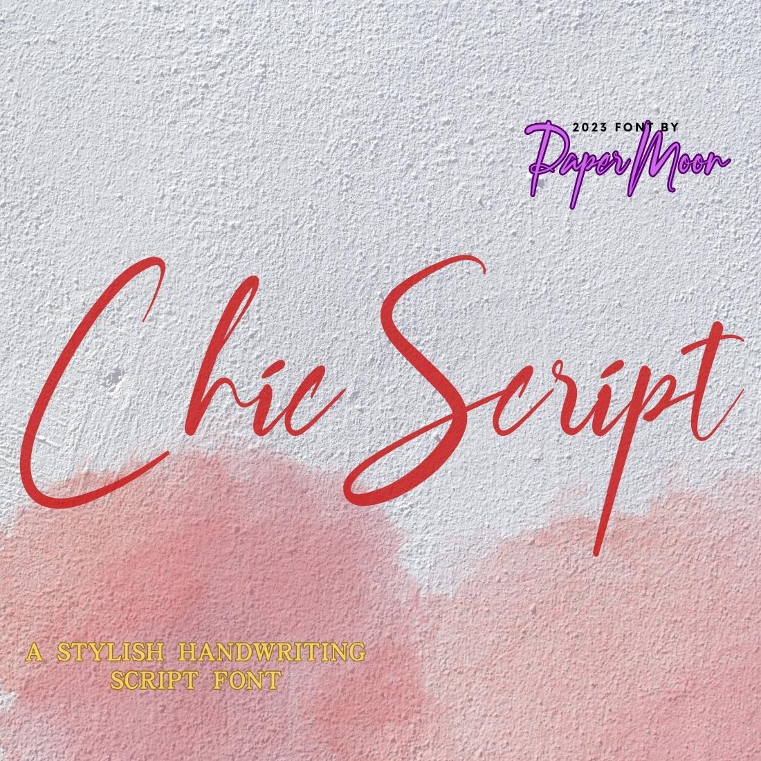ChicScript Stylish Handwritten Font cover image.