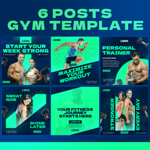 6 Gym Post Templates for Social Media Success cover image.