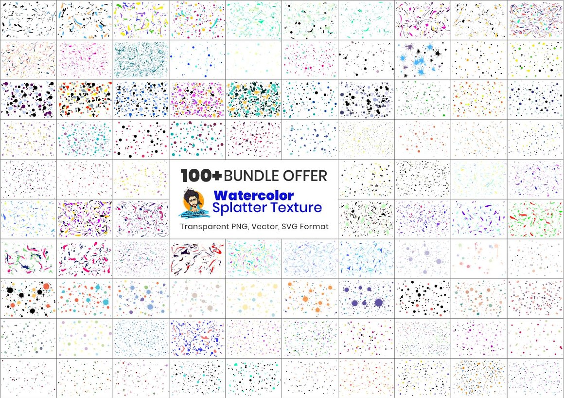 100 watercolor splatter texture png vector 28