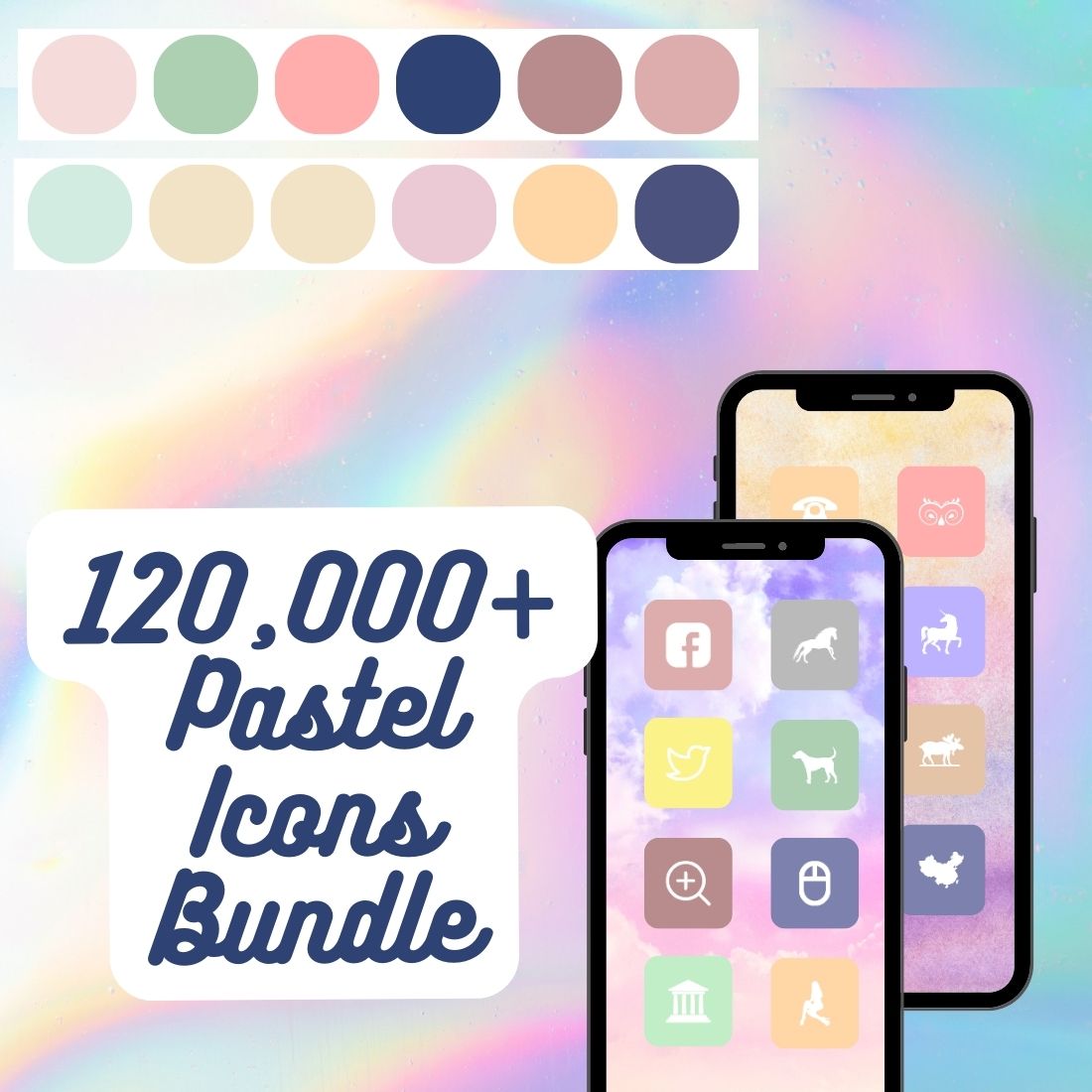 120,000+ Pastel Icon Bundle cover image.