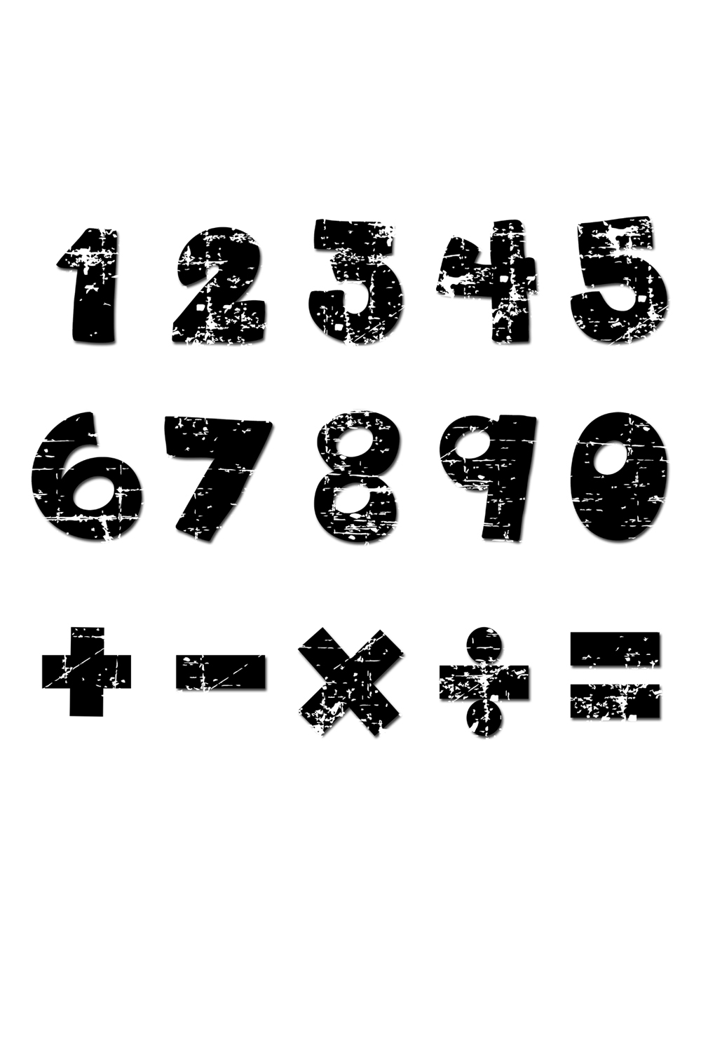 Black Math Number Old Vintage Set pinterest preview image.