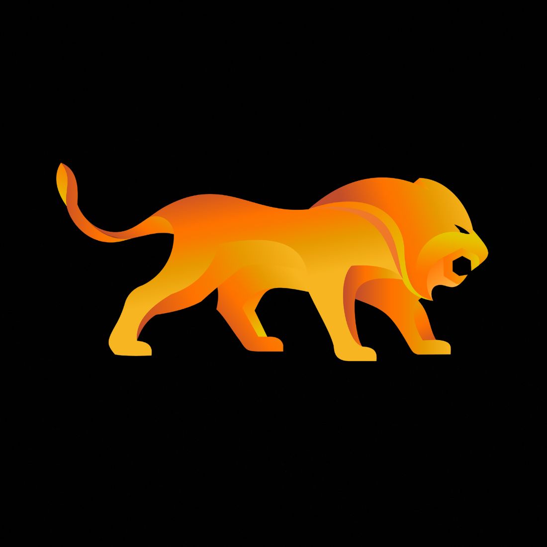 Abstract lion 3D Logo Design Logo Vector illustration Artwork preview image.