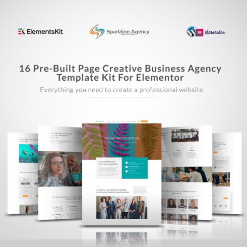 Sparkline - Creative Digital Marketing Business Agency Elementor Pro Template Kit cover image.