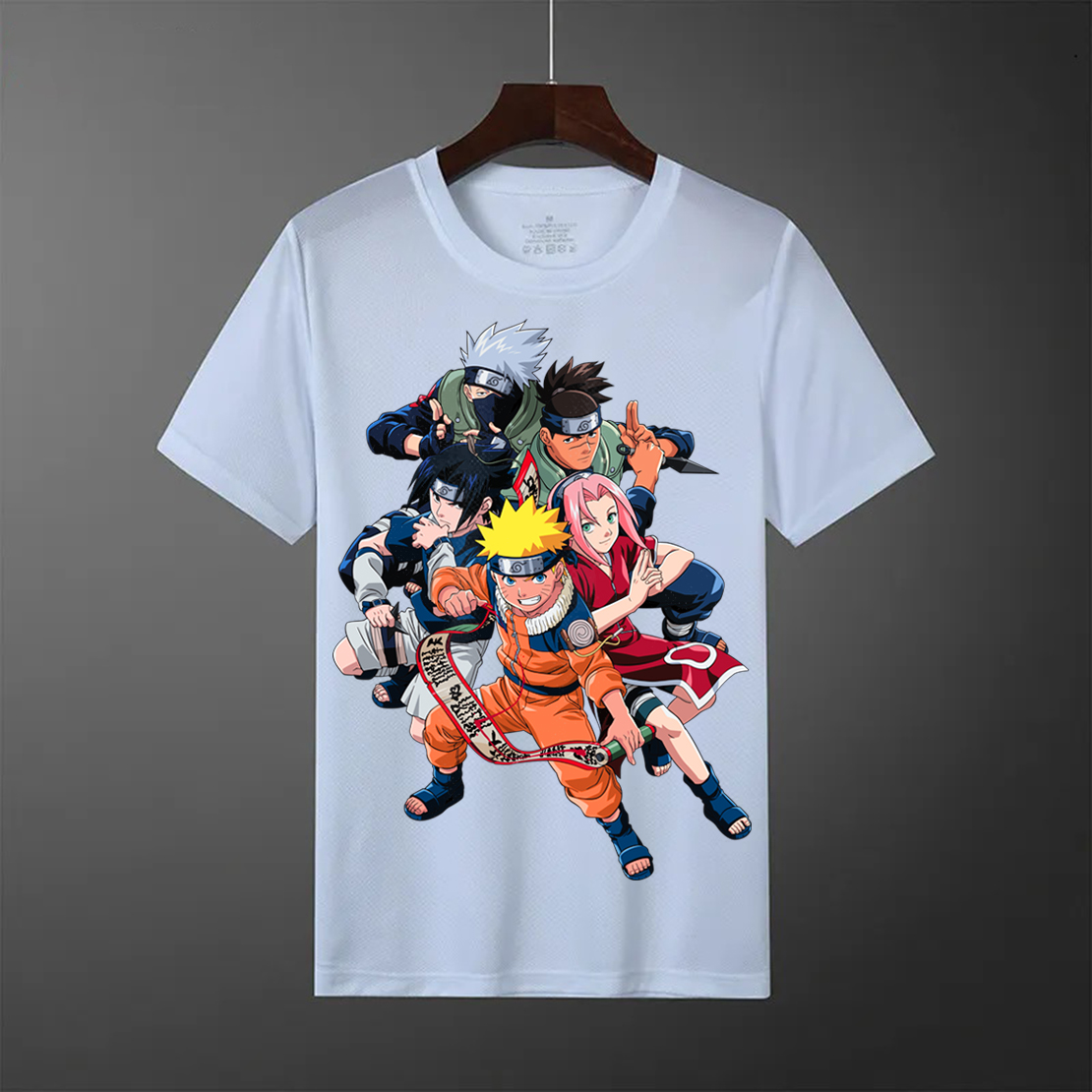 Naruto Anime character logo white T-shirts preview image.