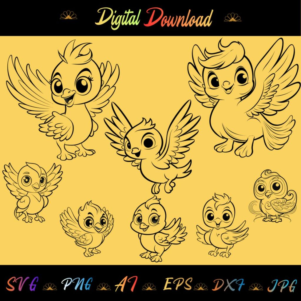 Vector File Bird Dogs Birds Coloring pages, Birds SVG Bundle, Birds Png File, Birds EPS File ...