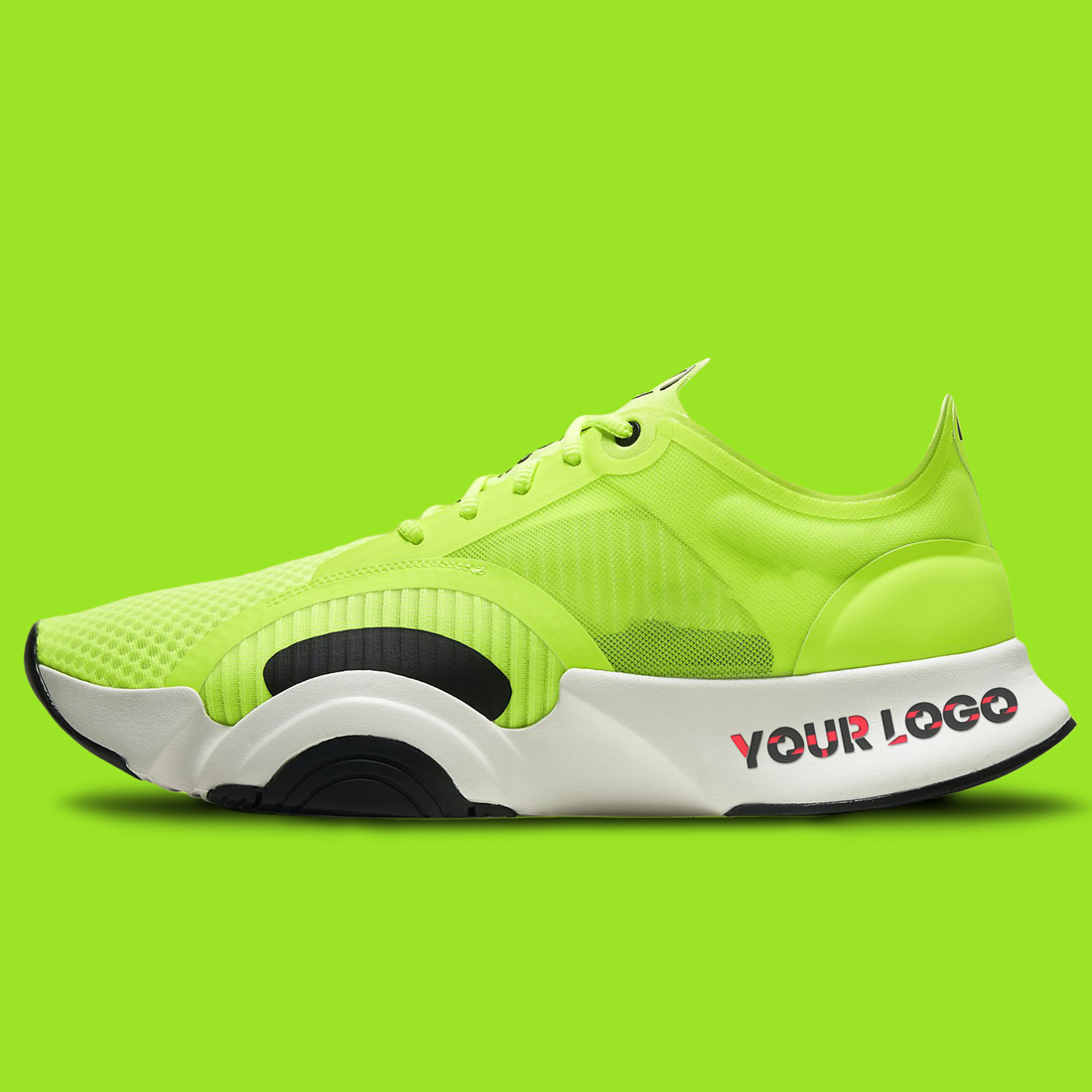Shoes brand logo mockup preview image.