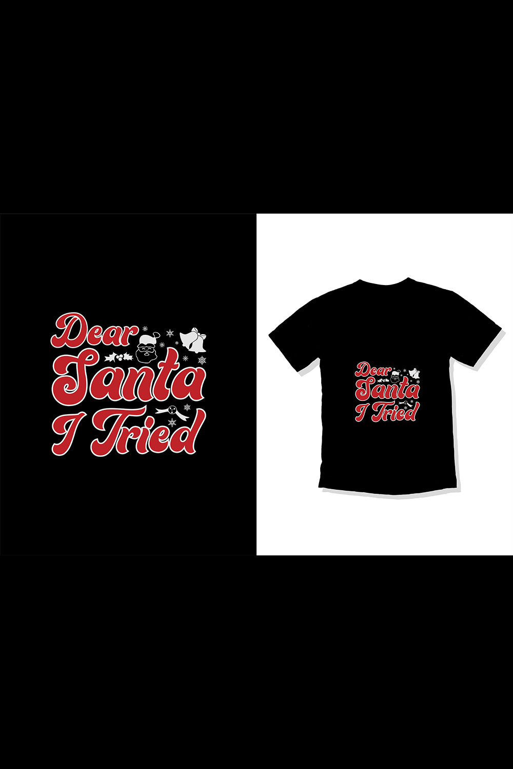 Merry Christmas T-Shirt Design for Man and Women v2 pinterest preview image.