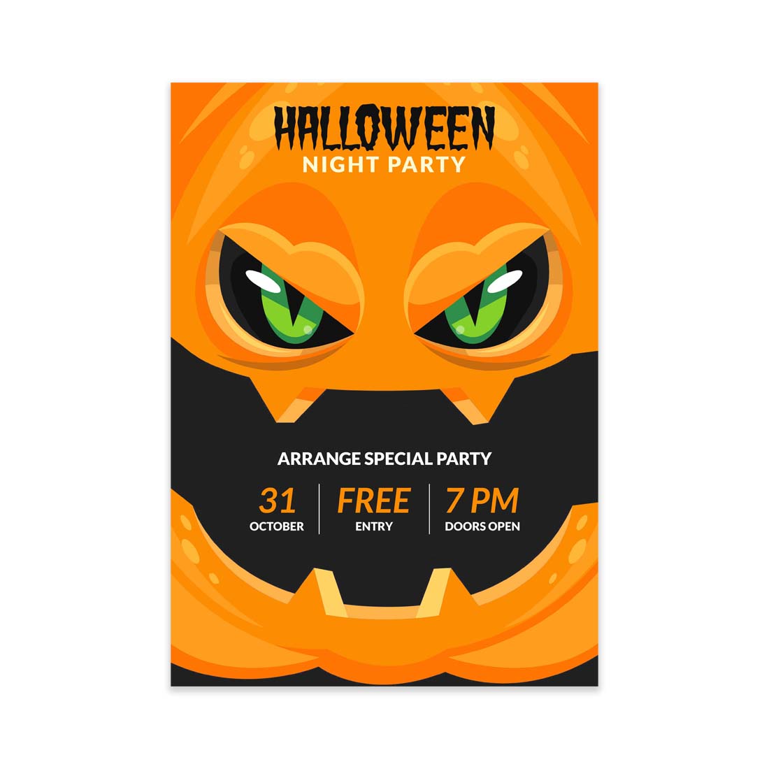 Halloween Party Flyer pinterest preview image.