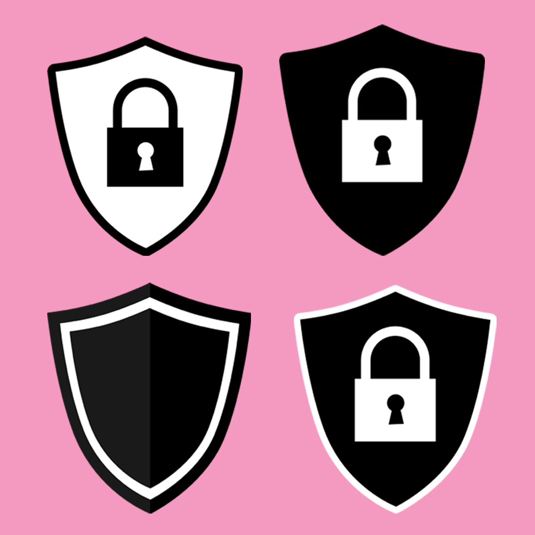 security shield icons set preview image.