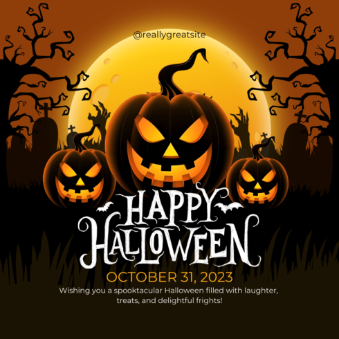 Happy Halloween instagram post Templates cover image.